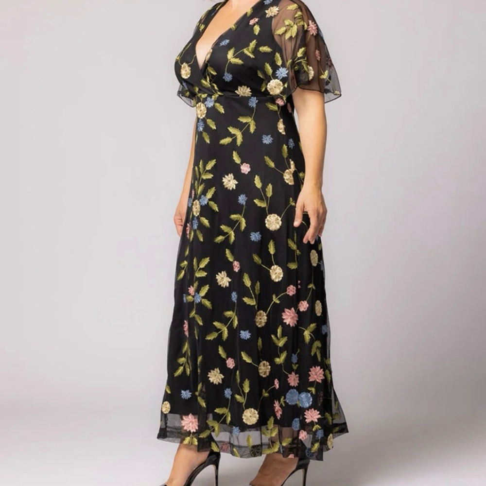 Kiyonna Black Floral Maxi Dress - Picture 5 of 9